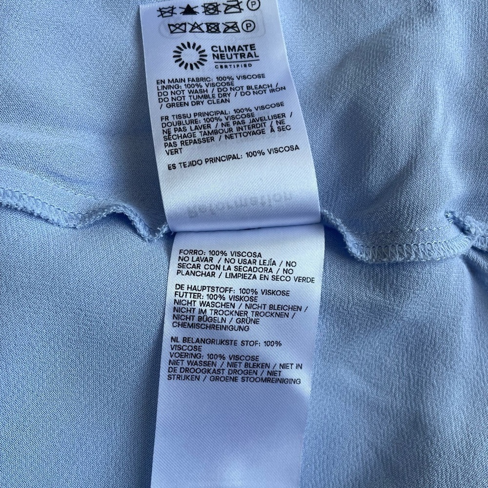NEW Reformation Martine Midi Asymmetric Dress Ice Water Light Blue | size XS - Picture 13 of 14